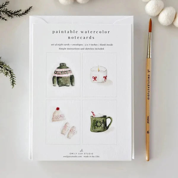 Warm + Cozy Paintable Notecards