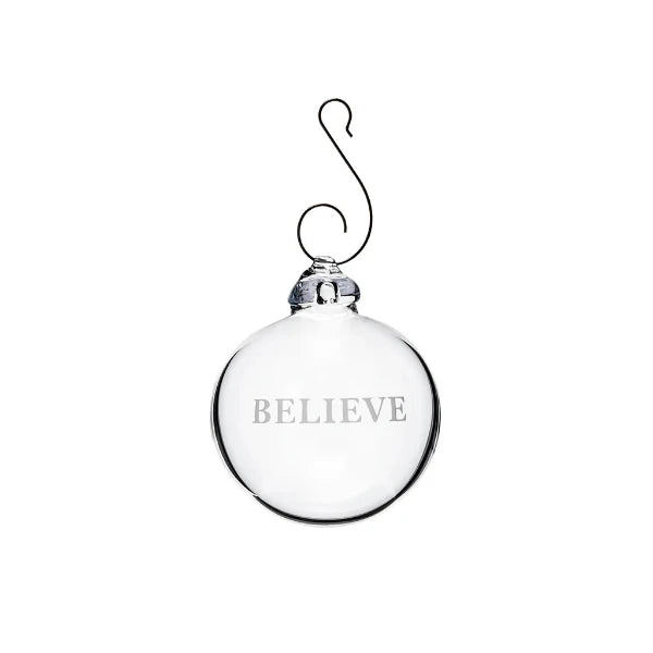 "Believe"  Engraved Round Ornament