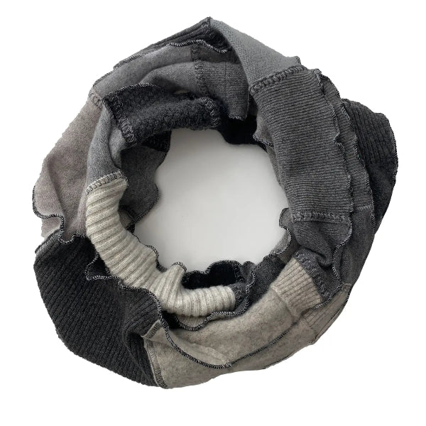 Handmade Cashmere Infinity Scarf: Greys