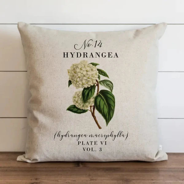 Hydrangea Botanical 20" Pillow in Natural