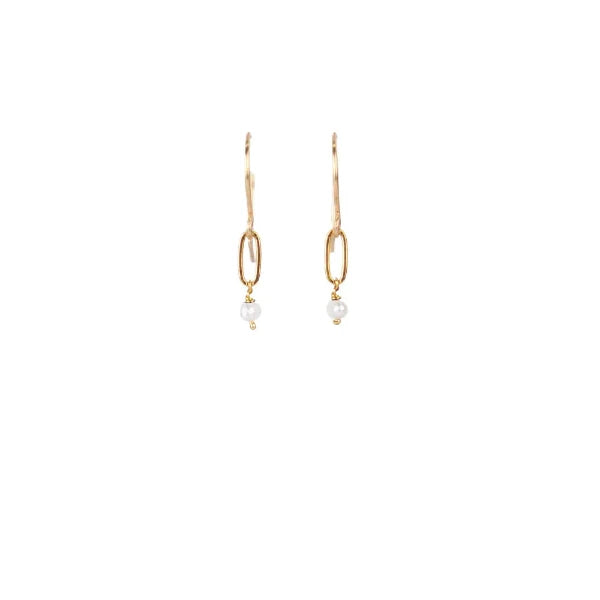 Makiki Link Earrings: Keishi Pearl