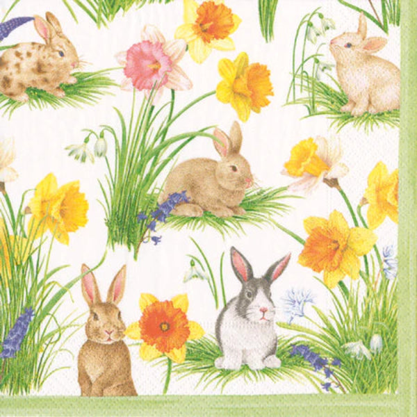 Bunnies & Daffodils Luncheon Napkin
