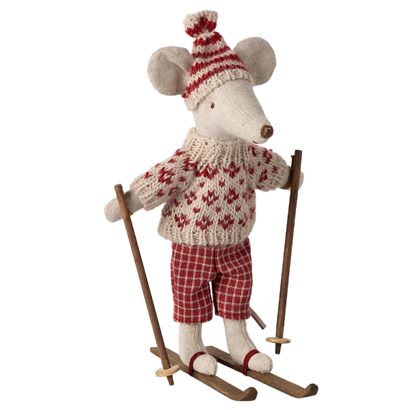 Winter Mouse with Ski Set, Mom