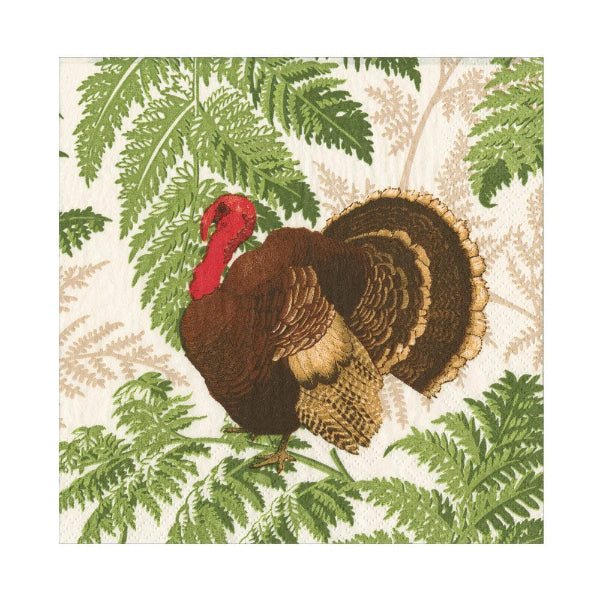 Turkey Among Ferns Luncheon Napkin