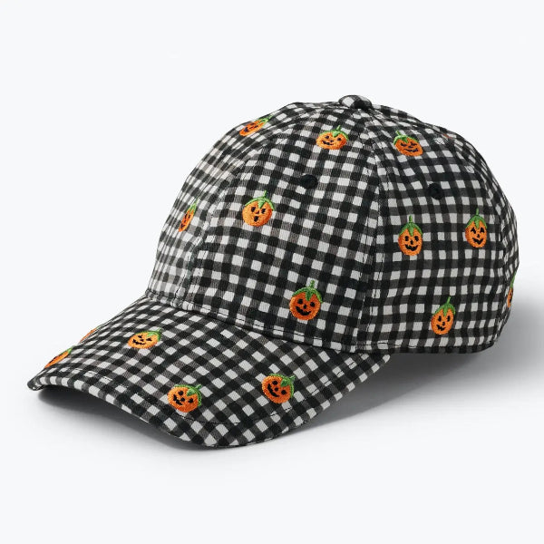 Pumpkin Gingham Baseball Cap