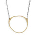 Antique Stone Hammered Gold Oval Necklace