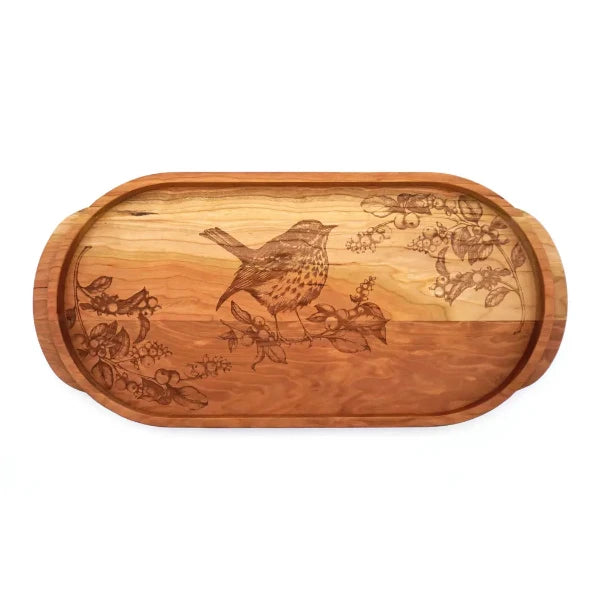 Laura Zindel Hermit Thrush Oval Tray