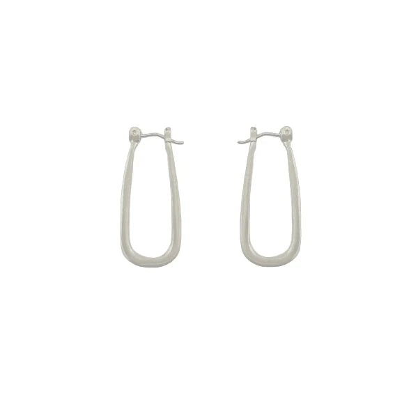 Small Tear Hoop Earrings in Silver