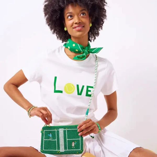 Leila Tennis Seed Bead Clutch