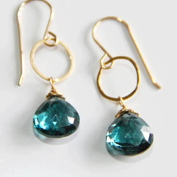 London Blue Topaz Gold Drop Earrings