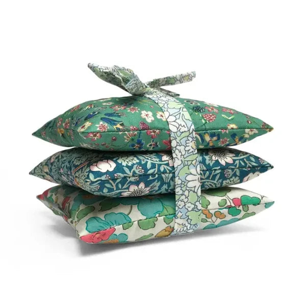 Set/3 Square Lavender Sachets in Green