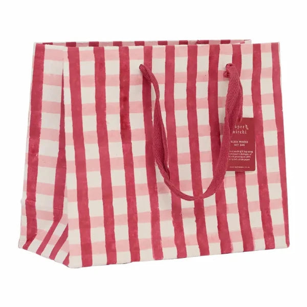 Xmas Gingham Medium Gift Bag