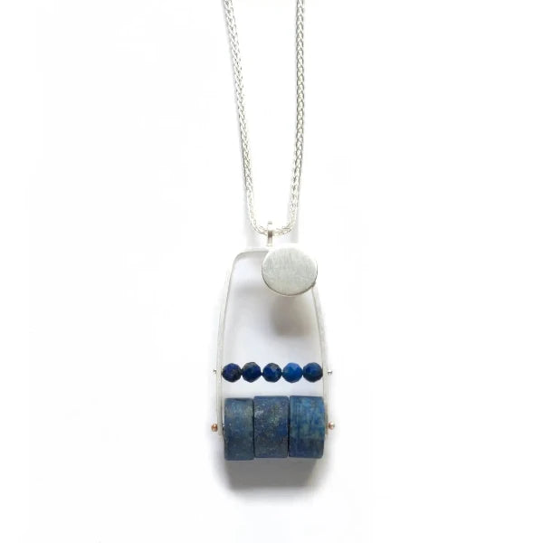 Squared Arc Lapis Necklace