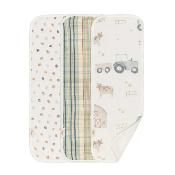 Tractor Burp Cloth Set