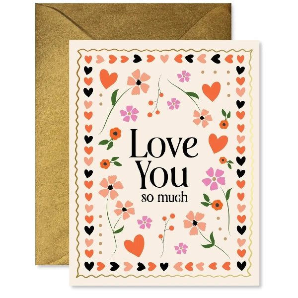 Mosaic Floral Love You Greeting Card