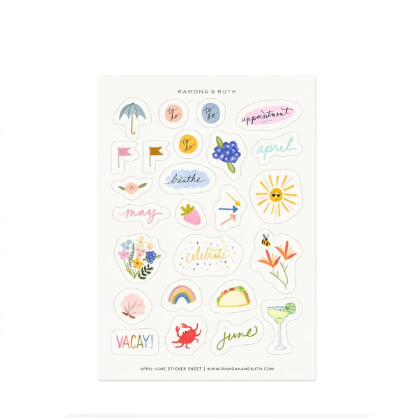 April-June Sticker Sheets