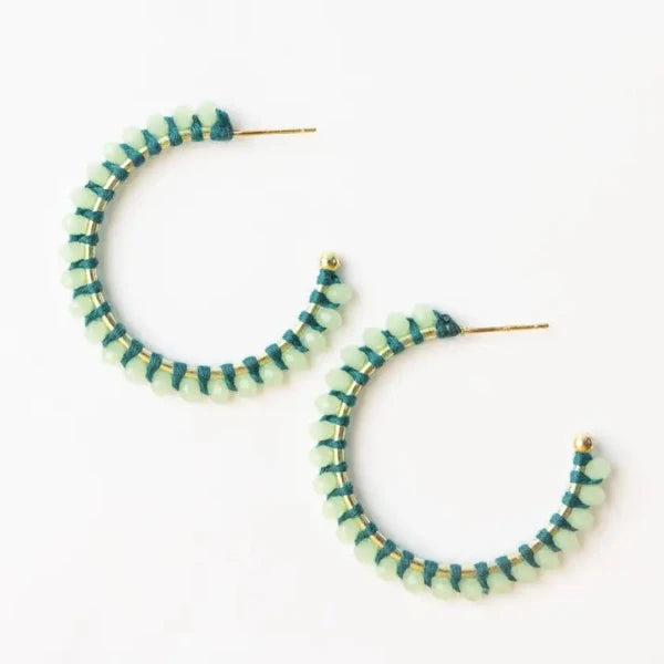 Lillian Crystal Threaded Hoops
