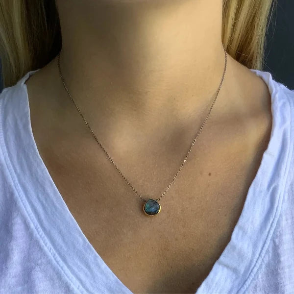 Labradorite Necklace-Vermeil