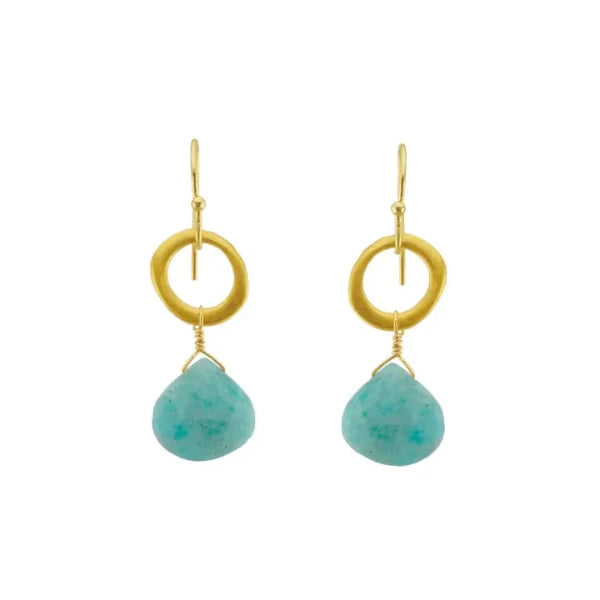 Circle Amazonite Vermeil Earrings