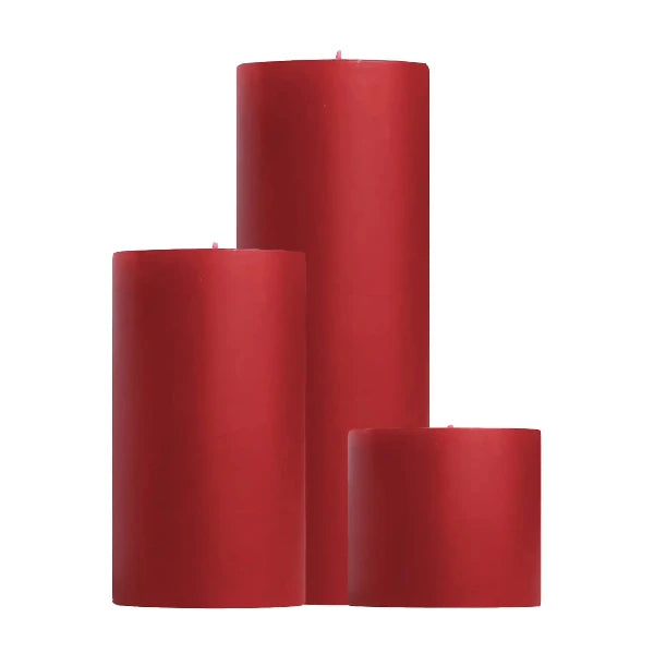 Unscented Pillar Candle in Sweetheart Red