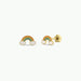 Rainbow Enamel Flat Back Earrings