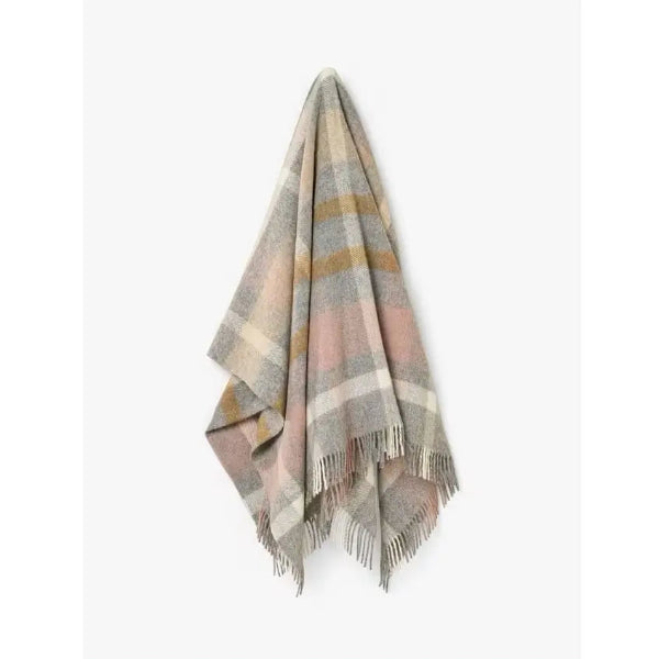 Contemporary Check Silver/Pink Throw