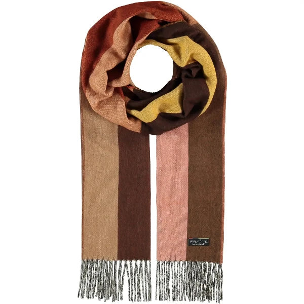 Artist Stripes Oversized Cashmink Scarf in Camel