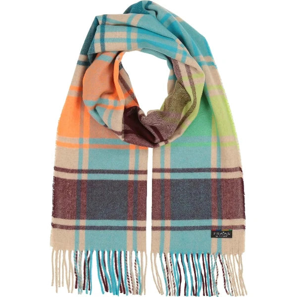 Multi Check Scarf in Sand