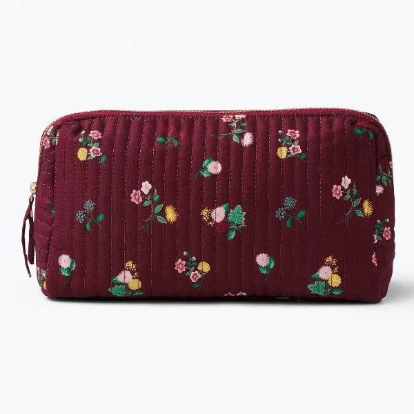 Ditsy Dahlia Quilted Cosmetic Pouch