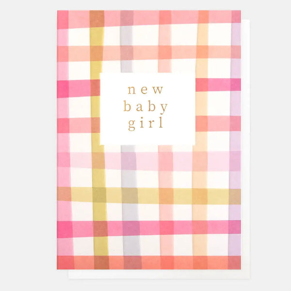 Baby Girl Plaid Card