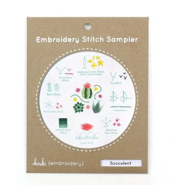 Succulent Embroidery Stitch Sampler