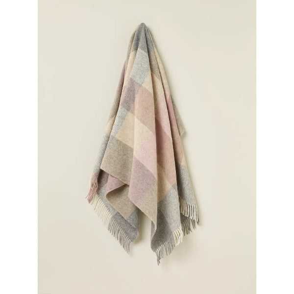 Block Check Silver/Pink Throw