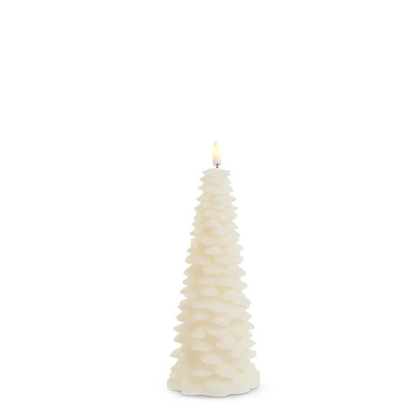8" Ivory Moving Flame Christmas Tree Candle