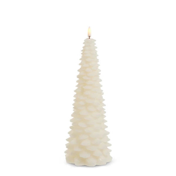 10.5" Ivory Moving Flame Christmas Tree Candle