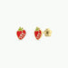 Strawberry Enamel Flat Back Earrings