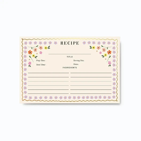 Mosaic Floral Recipe Cards