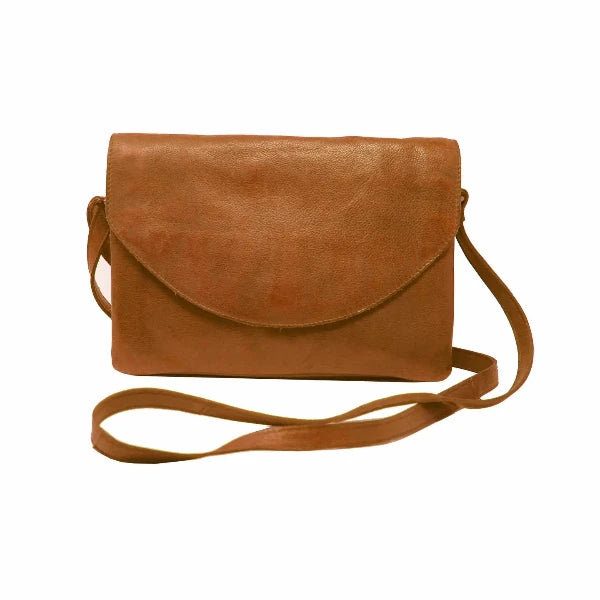 Marcus Leather Crossbody Bag in Cognac