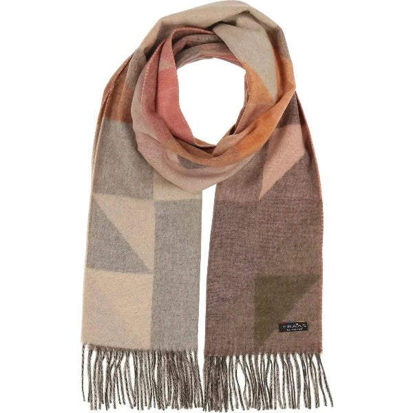 Geometric Colorblock Cashmink Scarf in Sand