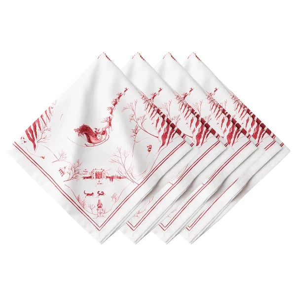 Country Estate Winter Frolic Ruby Napkin Set/4