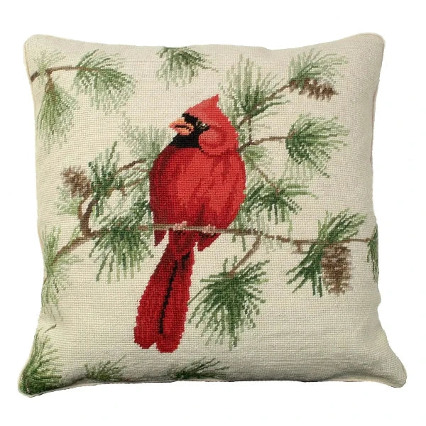 Cardinal Needlepoint Pillow