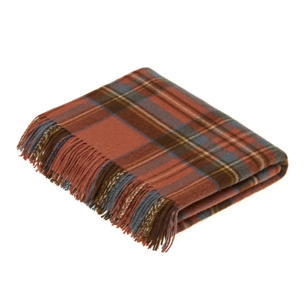 Tartan Plaid Merino Lambswool Throw - Antique Royal Stewart