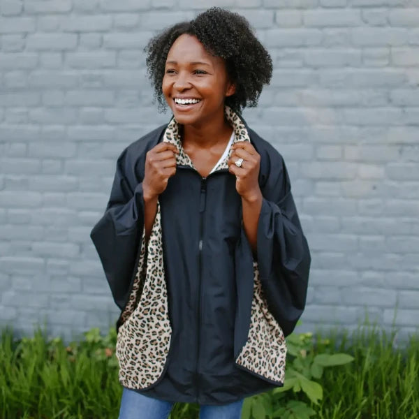 Sporty Rainrap: Black + Leopard