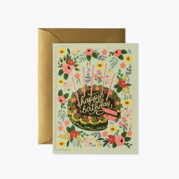 Floral Cake Birthday Card