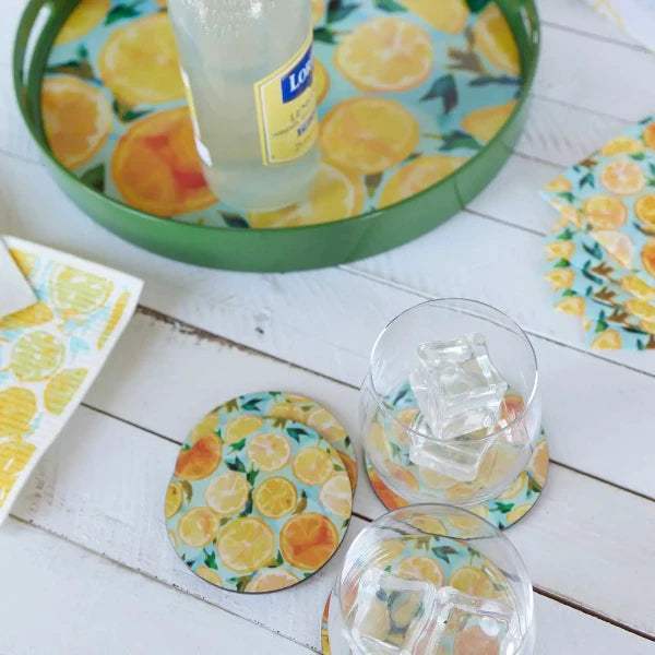 Lemon Slices Round Coasters Set/4