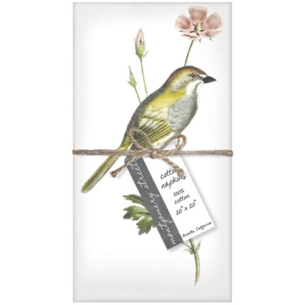 Yellow Finch Napkins Set/4