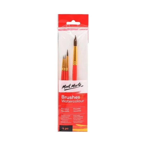 Pack of Mont Marte watercolour brushes in packaging on a white background