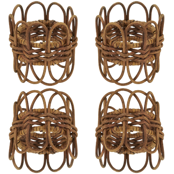 Twisted Rattan Napkin Ring Set/4