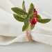 Red Berry Napkin Rings Set/4