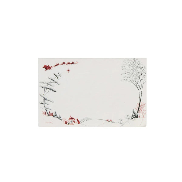 Winter scene with Santa Claus and reindeer on a white background