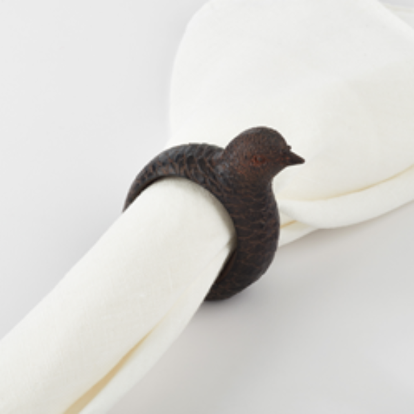 Quail Napkin Rings Set/4